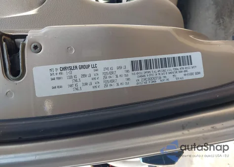 2012 Chrysler Town & Country Touring from USA, damaged, VIN 2C4RC1BG9CR237160